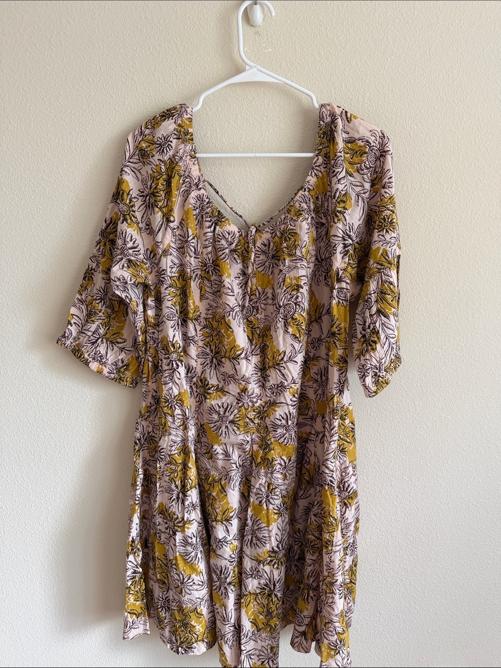 Daily Practice Mini Dress in Blush and Mustard